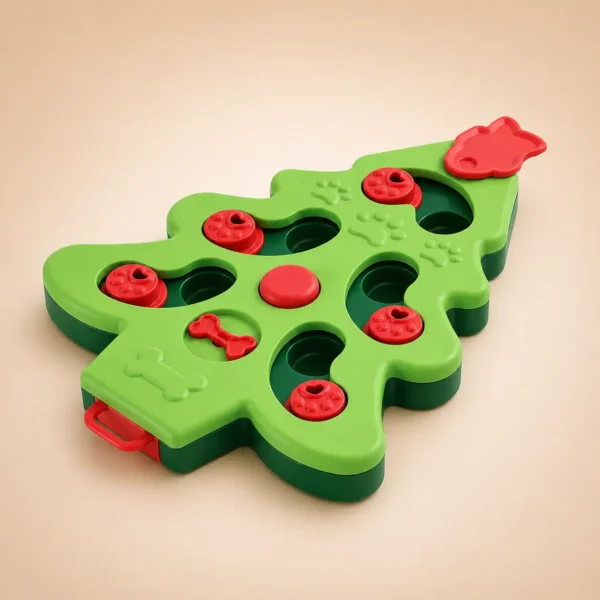 Distributeur croquette sapin vert pour petit chien