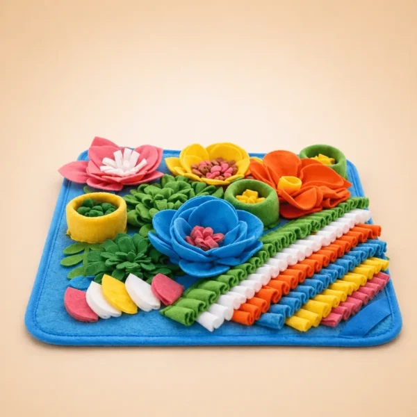 Tapis de fouille potager bleu chien