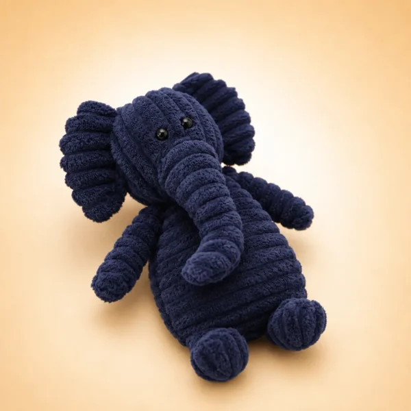 Jouet en peluche côtelé éléphant pour chien