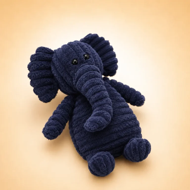 Jouet en peluche côtelé éléphant pour chien