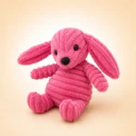 Jouet en peluche côtelé rose pour chien