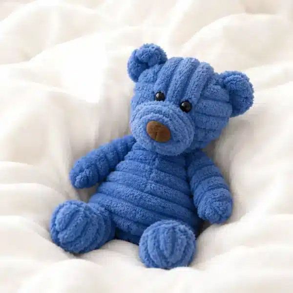 Jouet en peluche ours velours bleu pour chien