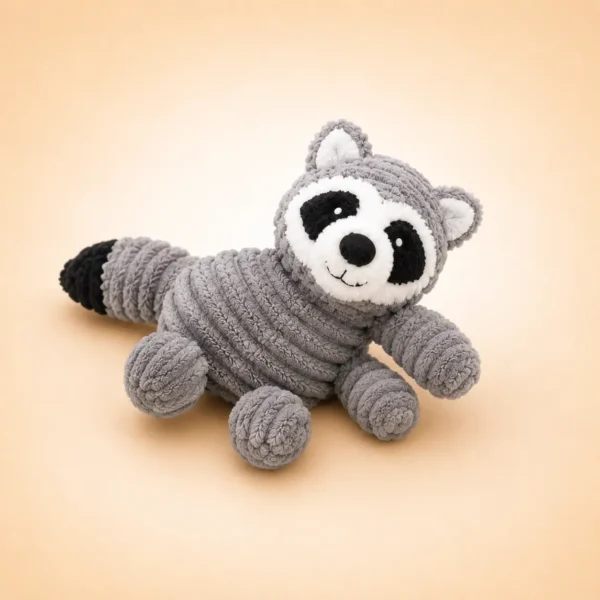 Jouet en peluche raton laveur pour chien