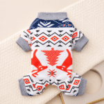 Pull chihuahua motif renne orange