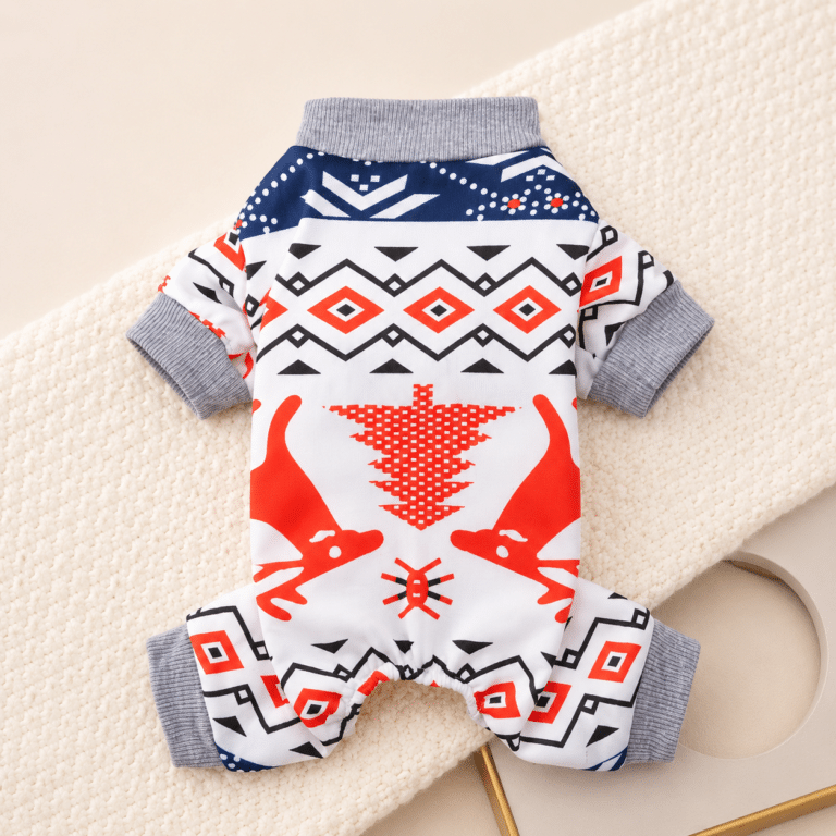 Pull chihuahua motif renne orange