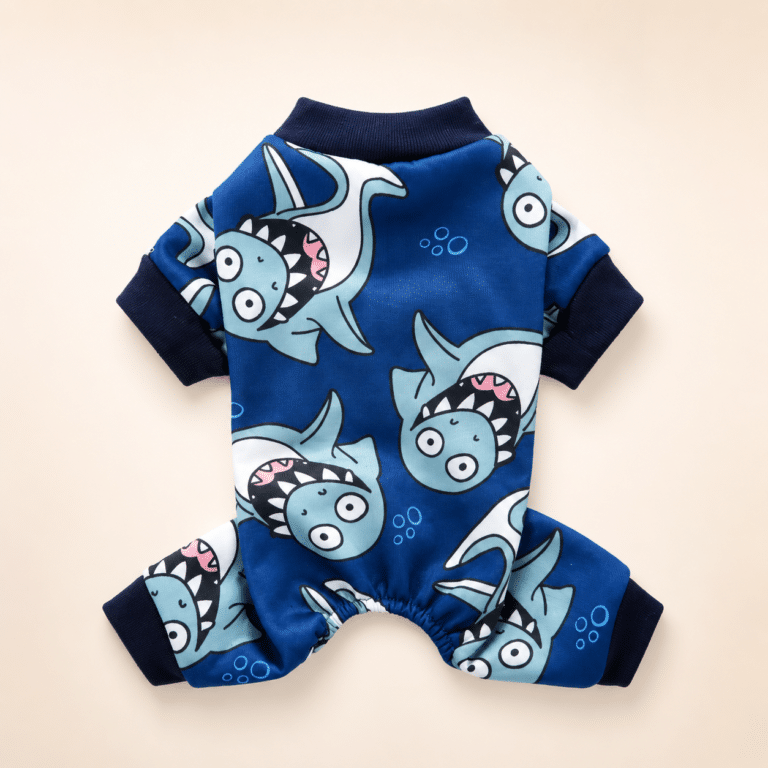 Pull requin bleu pour chihuahua