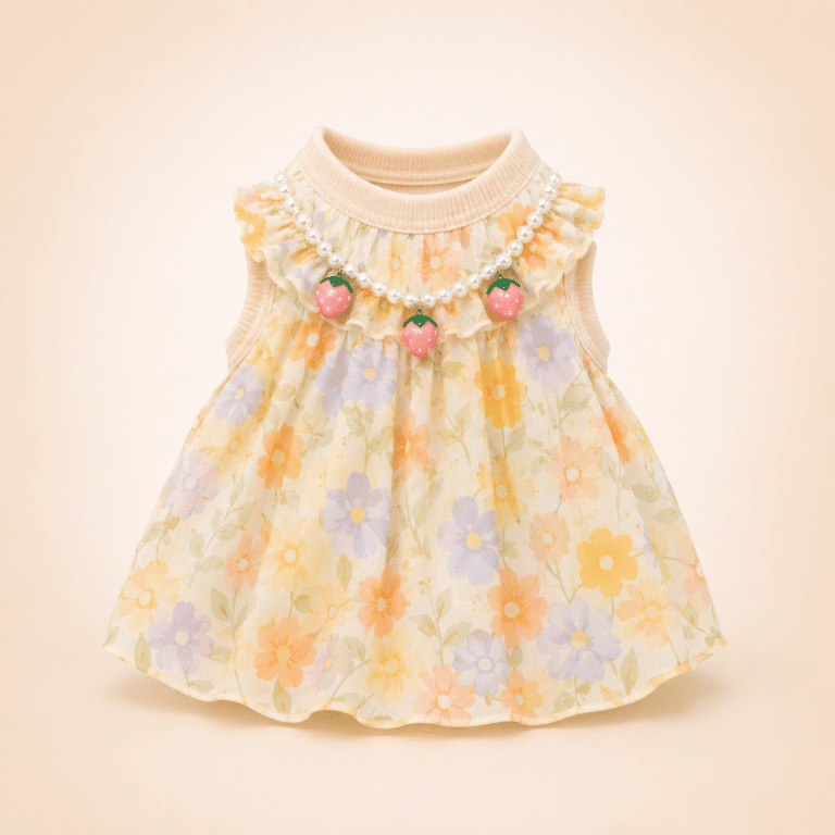 Robe d’été à fleur petit chien