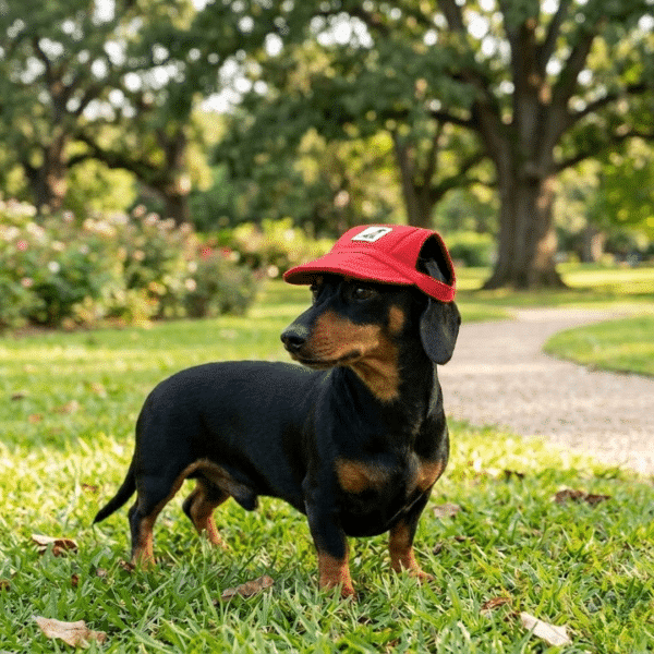 Casquette rouge pour chien