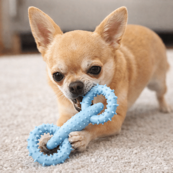 Jouet à machouiller bleu chien