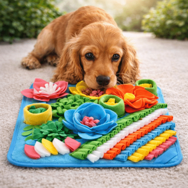 Tapis de fouille potager bleu chien