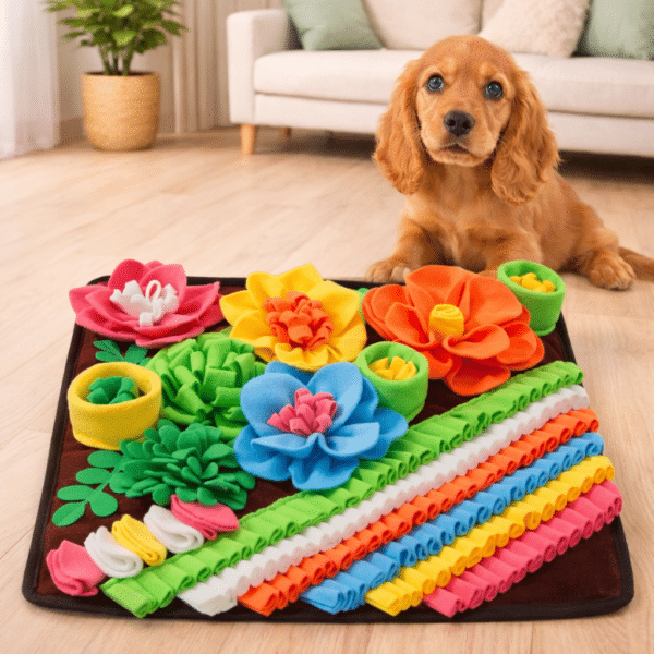 Tapis de fouille potager marron chien