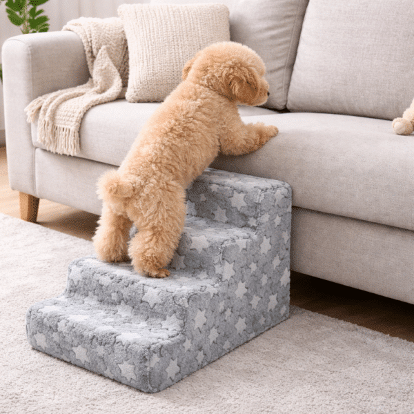 Escalier pour chien fatigué étoile gris