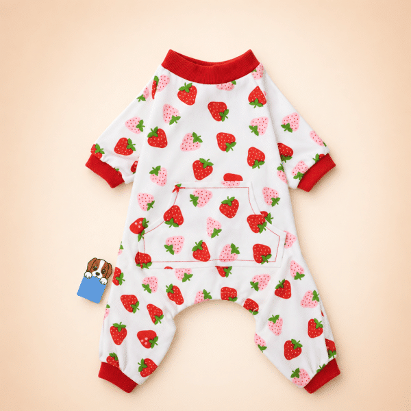 Pyjama chihuahua fraise rouge