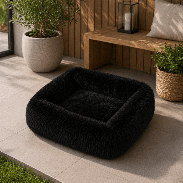 Lit moelleux pour petit chien noir