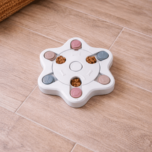 Distributeur croquette étoile bleu pour petit chien