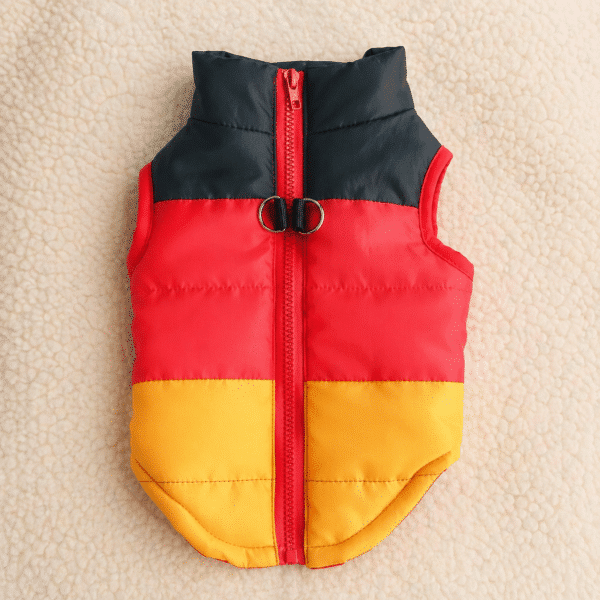 Manteau pour chien rouge vert orange