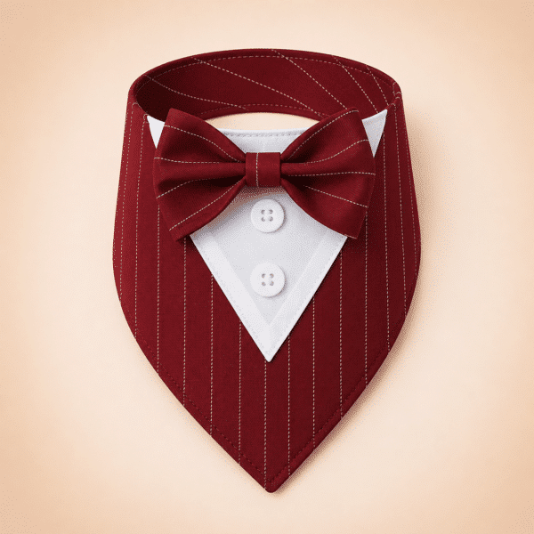 Déguisement noeud papillon rouge rayé chien