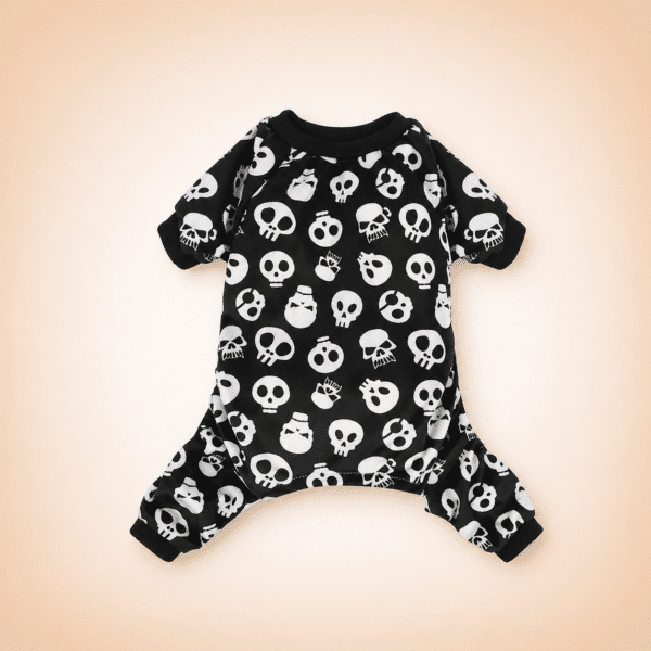 Pull chihuahua tête de mort noir et blanc