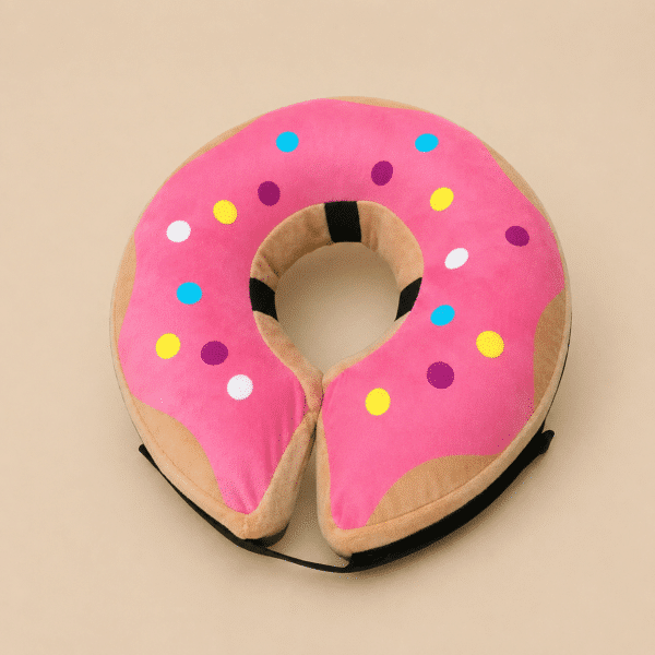 Collerette en mousse rose à pois chien