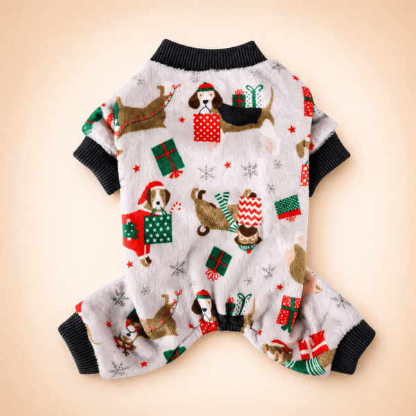 Pull de noël chihuahua motif chien gris et noir