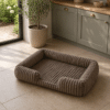 Lit apaisant cotelé pour chien taupe
