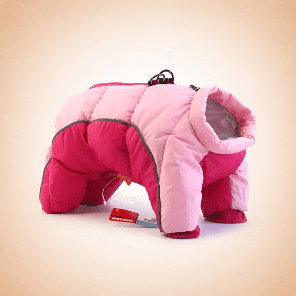Manteau rembourré fushia et rose petit chien