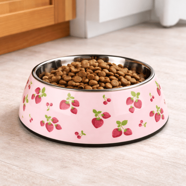 Gamelle Chien : Inox motif fraise