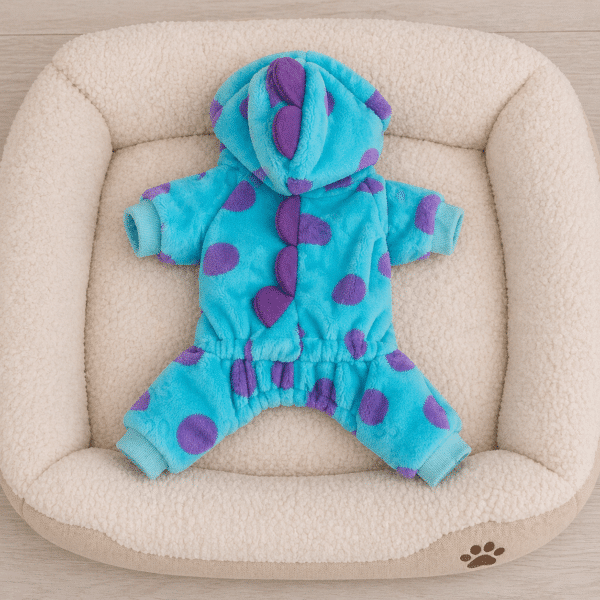Déguisement bleu et violet petit chien