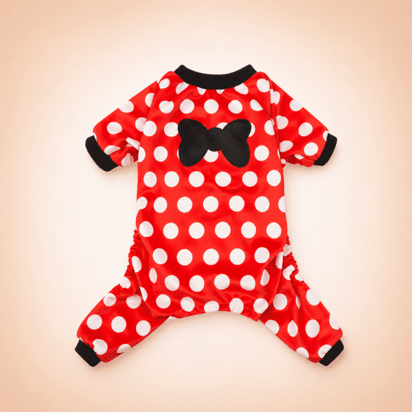 Pull chihuahua à pois rouge et blanc