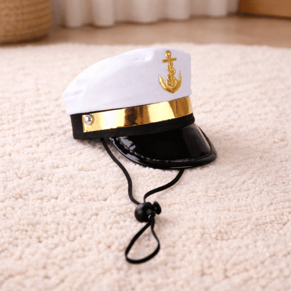 Casquette capitaine navire petit chien