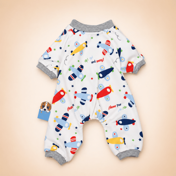 Pyjama chihuahua avion gris et blanc