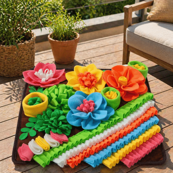 Tapis de fouille potager marron chien