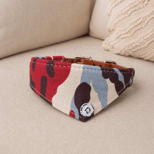 Collier bandana rouge et bleu chien