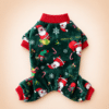 Pull de noël chihuahua motif père noël vert et rouge