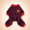 Pyjama spitz rayé bleu marine et rouge