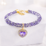 Bracelet en cristal et pendentif cœur