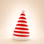 Chapeau de noel chien rayé rouge et blanc