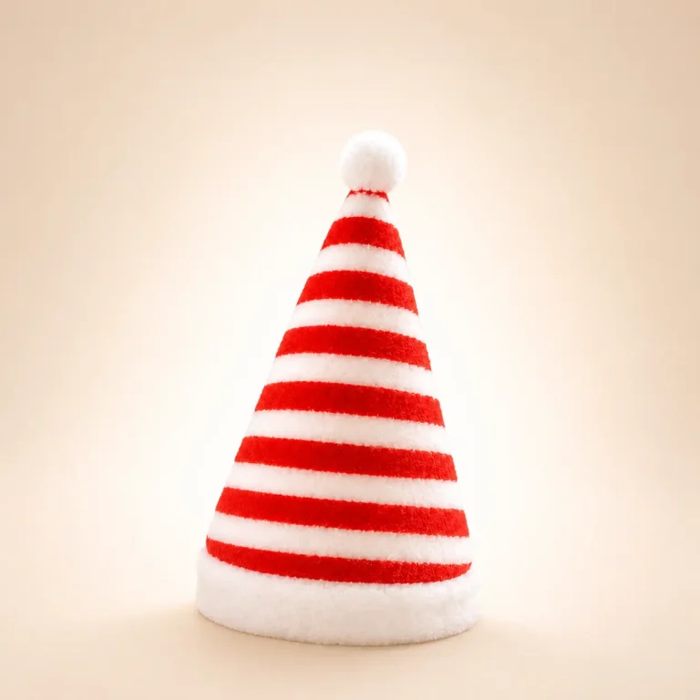 Chapeau de noel chien rayé rouge et blanc