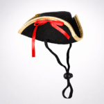 Chapeau tricorne noir et doré