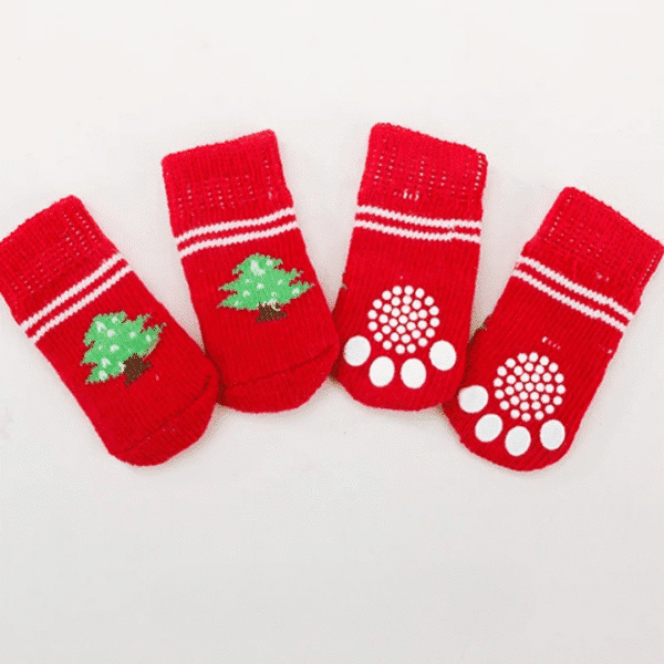 Chaussette pour chien maison rouge sapin