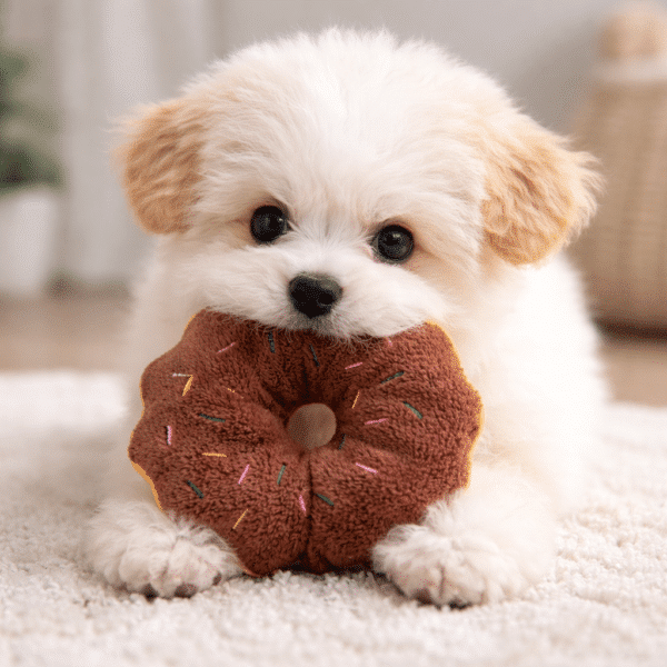 Peluche donut marron pour chien