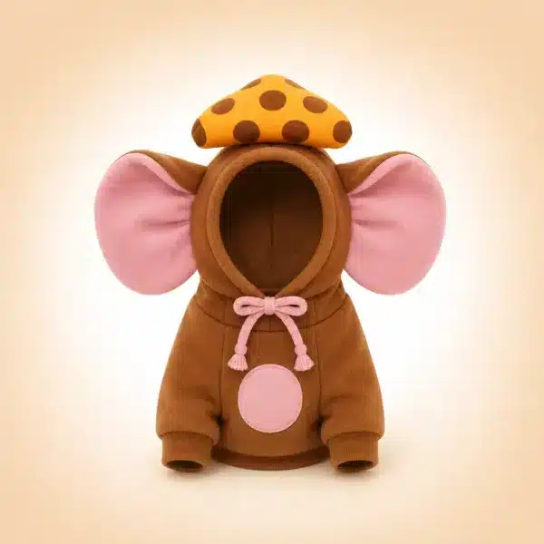 Déguisement souris rose et marron petit chien