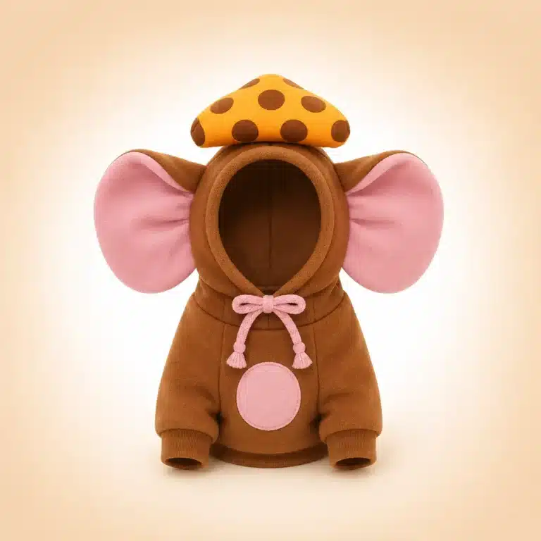 Déguisement souris rose et marron petit chien