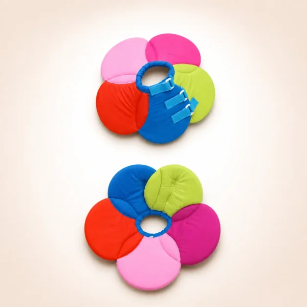Collerette en forme de fleur arc en ciel chien
