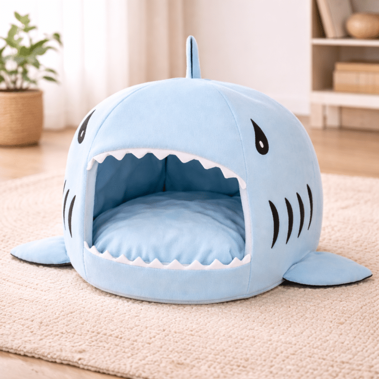 Lit de chien en forme de requin