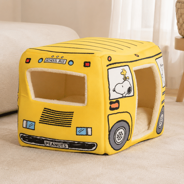 Niche bus snoopy jaune chien