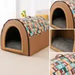 Niche marron motif alphabet chien zoom