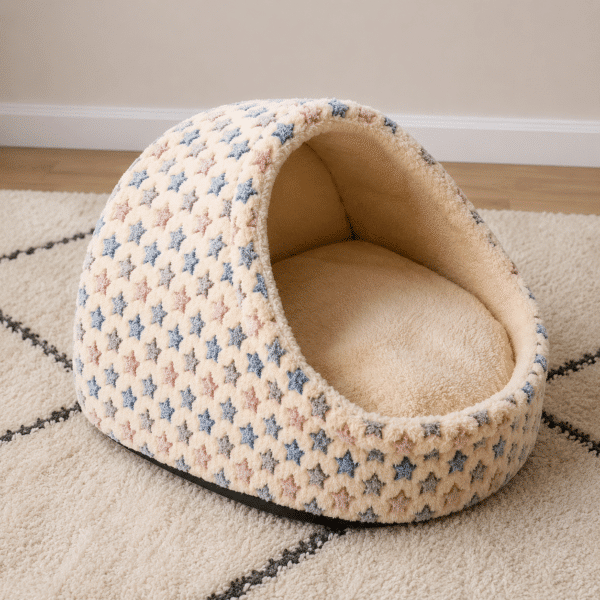 Panier étoile crème cosy petit chien
