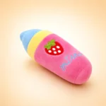 Peluche biberon fraise pour chien