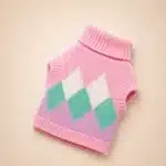 Pull losange bleu et rose spitz